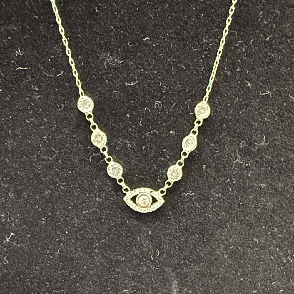 Silver Eye Pendant Necklace - Women's Jewelry